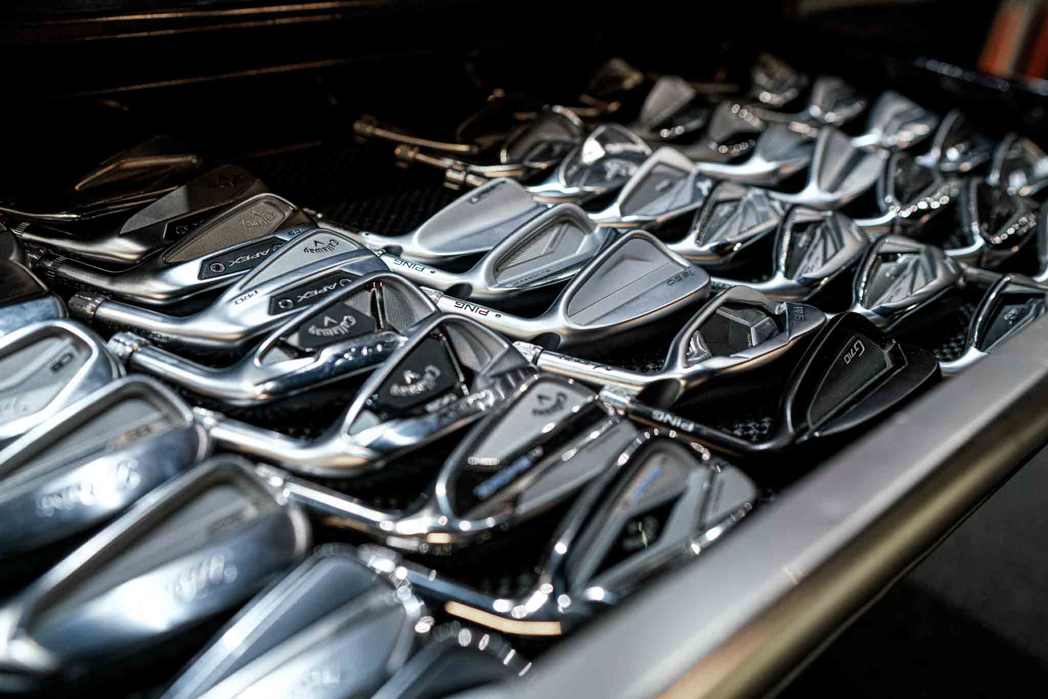 A picture of the clubs used at a Tee Box club fitting - learn more about the science of club fittings with our expert team!